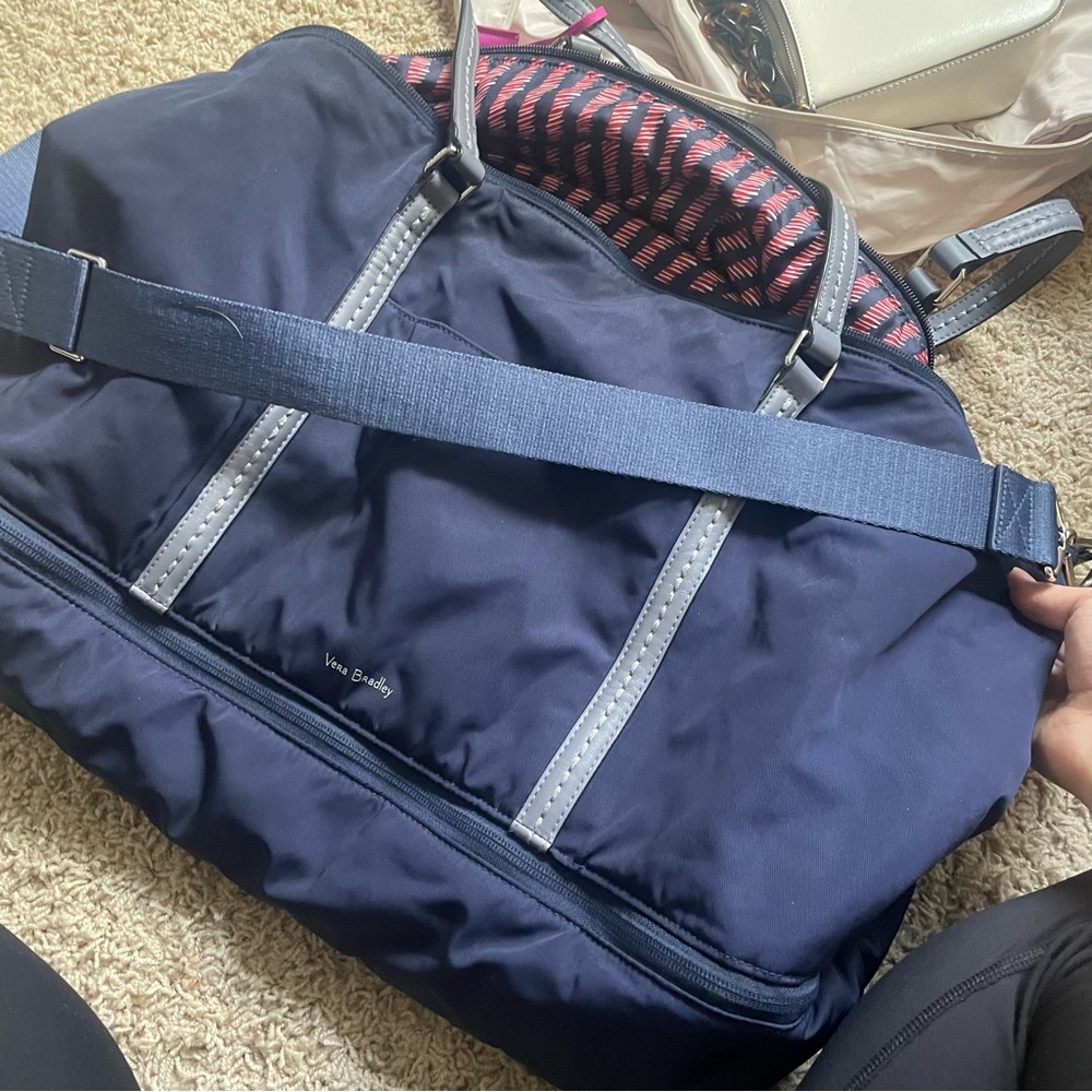 Vera Bradley Navy Blue Weekender Bag